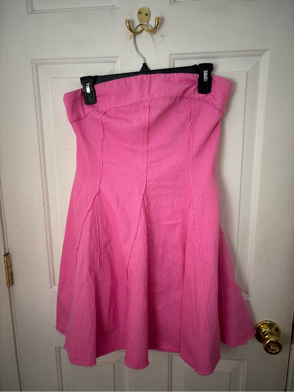 Pilcro Strapless Hot Pink A-Line Dress